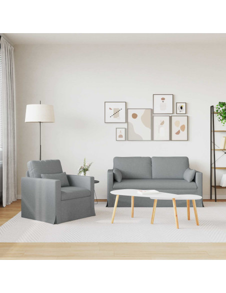 Divano 2 pcs Grigio chiaro
