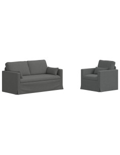 Divano 2 pcs Grigio scuro 2