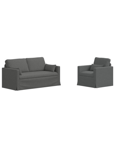 Divano 2 pcs Grigio scuro