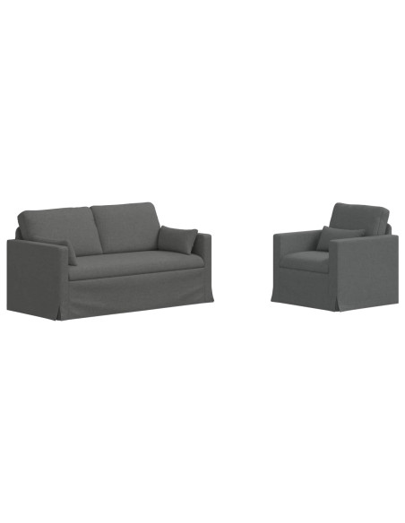 Divano 2 pcs Grigio scuro