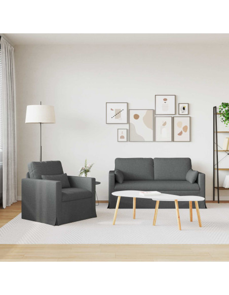 Divano 2 pcs Grigio scuro