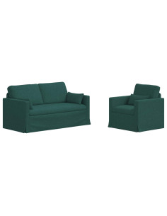 Divano 2 pcs Verde Scuro 2