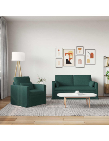 Divano 2 pcs Verde Scuro
