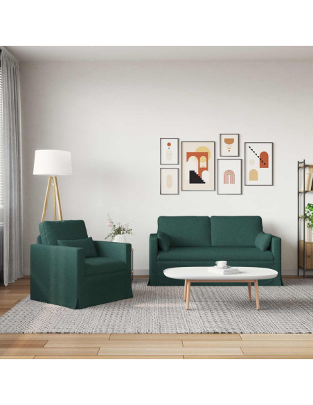 Divano 2 pcs Verde Scuro