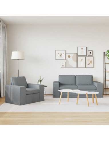Divano 2 pcs Grigio chiaro