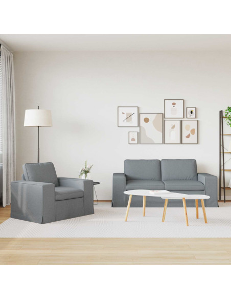 Divano 2 pcs Grigio chiaro