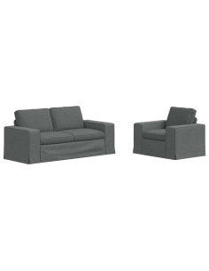 Divano 2 pcs Grigio scuro 2