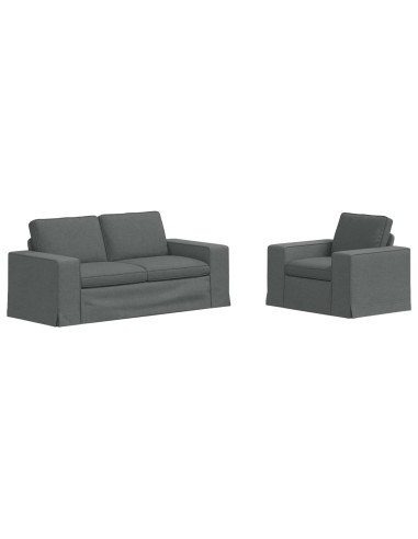 Divano 2 pcs Grigio scuro