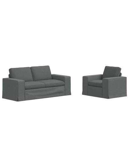 Divano 2 pcs Grigio scuro