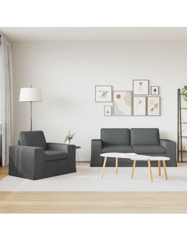 Divano 2 pcs Grigio scuro