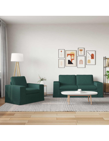 Divano 2 pcs Verde Scuro