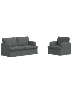 Divano 2 pcs Grigio scuro 2