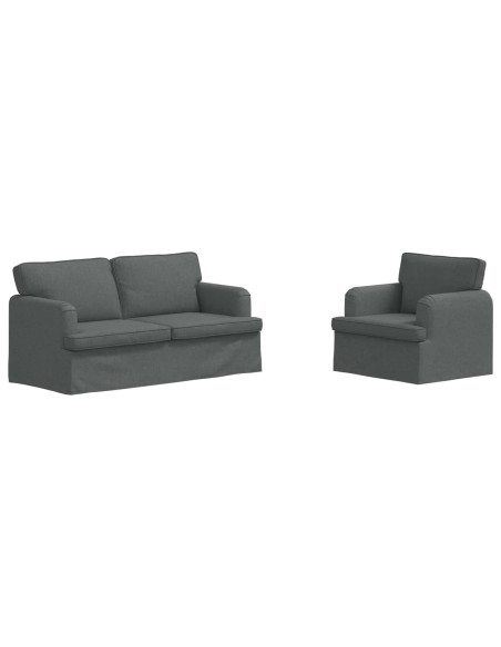 Divano 2 pcs Grigio scuro