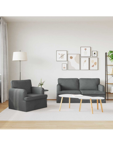Divano 2 pcs Grigio scuro