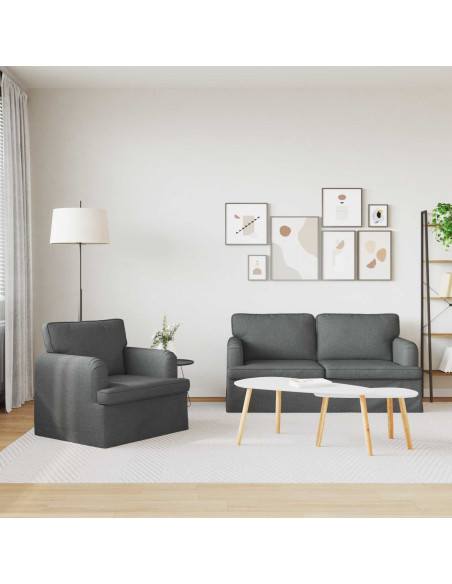 Divano 2 pcs Grigio scuro