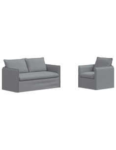 Divano 2 pcs Grigio chiaro 2