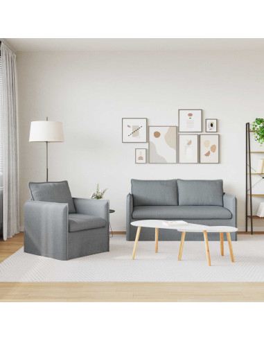 Divano 2 pcs Grigio chiaro