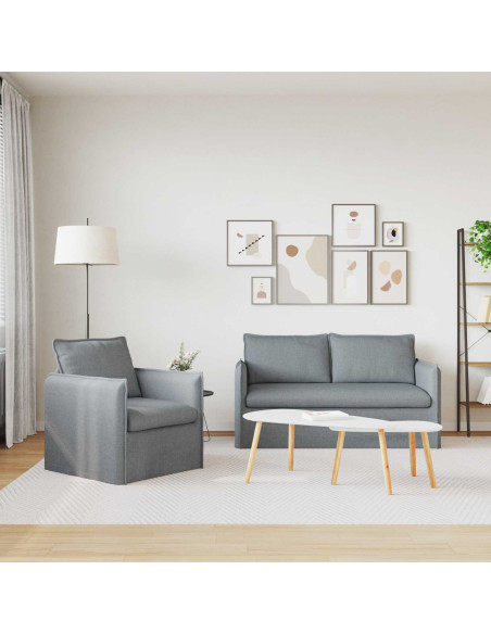 Divano 2 pcs Grigio chiaro
