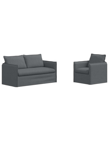Divano 2 pcs Grigio scuro