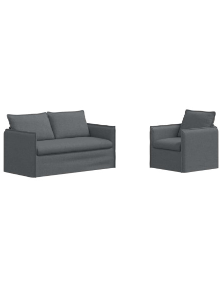 Divano 2 pcs Grigio scuro