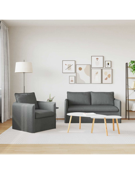 Divano 2 pcs Grigio scuro