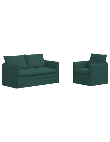 Divano 2 pcs Verde Scuro