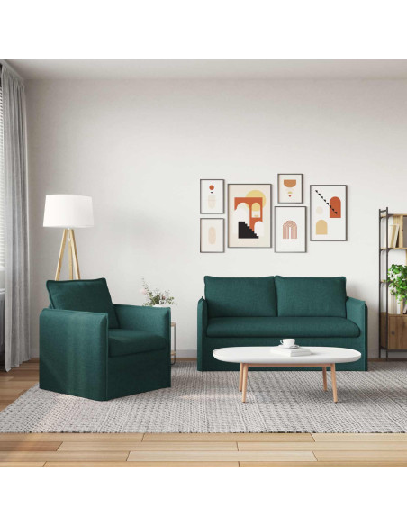 Divano 2 pcs Verde Scuro