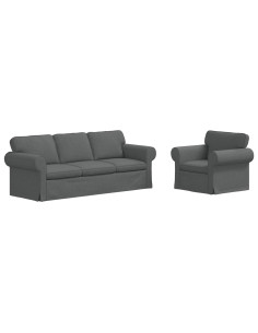 Divano 2 pcs Grigio scuro 2