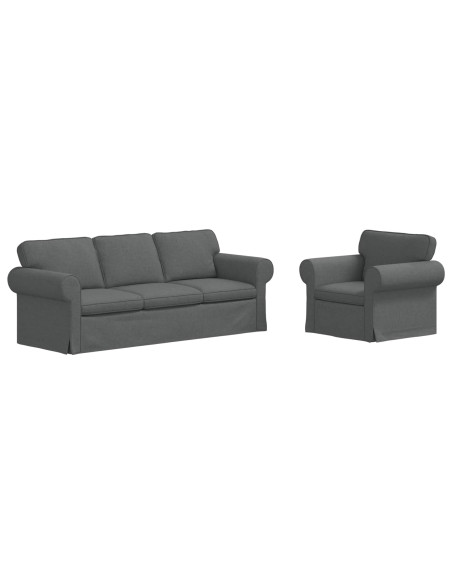 Divano 2 pcs Grigio scuro