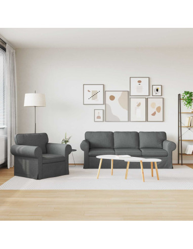 Divano 2 pcs Grigio scuro