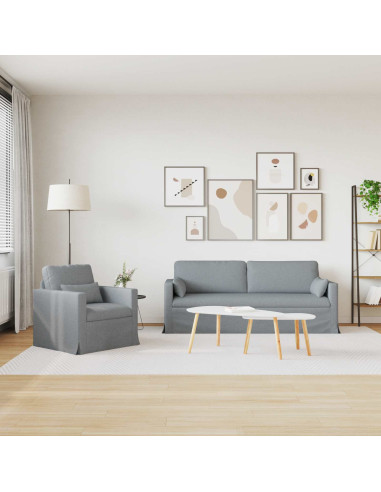 Divano 2 pcs Grigio chiaro