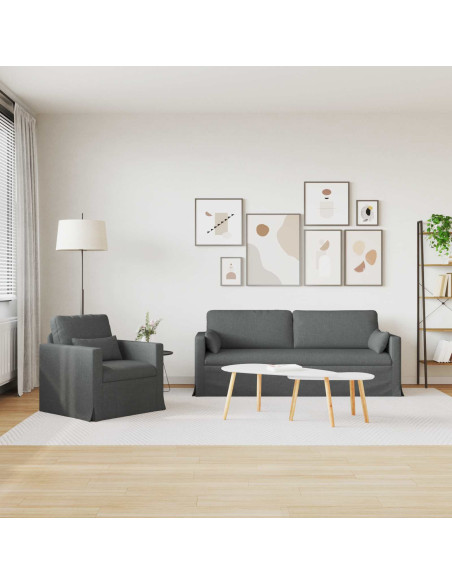 Divano 2 pcs Grigio scuro