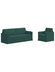Divano 2 pcs Verde Scuro 2