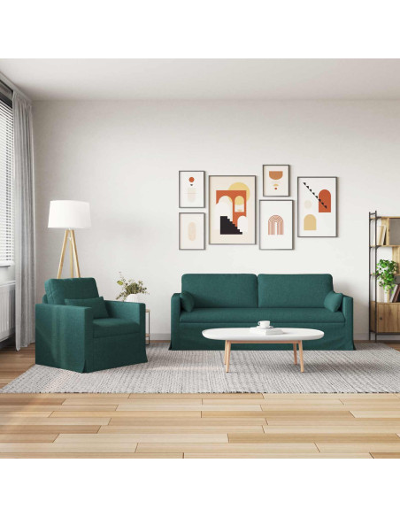 Divano 2 pcs Verde Scuro