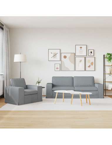 Divano 2 pcs Grigio chiaro