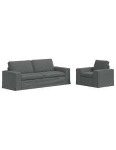 Divano 2 pcs Grigio scuro 2