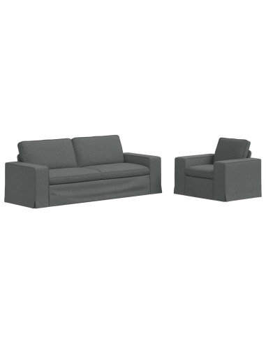 Divano 2 pcs Grigio scuro