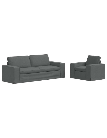 Divano 2 pcs Grigio scuro