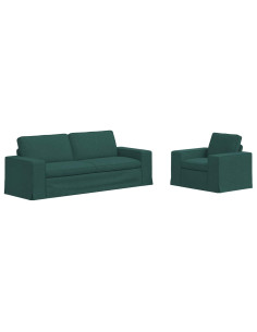 Divano 2 pcs Verde Scuro 2