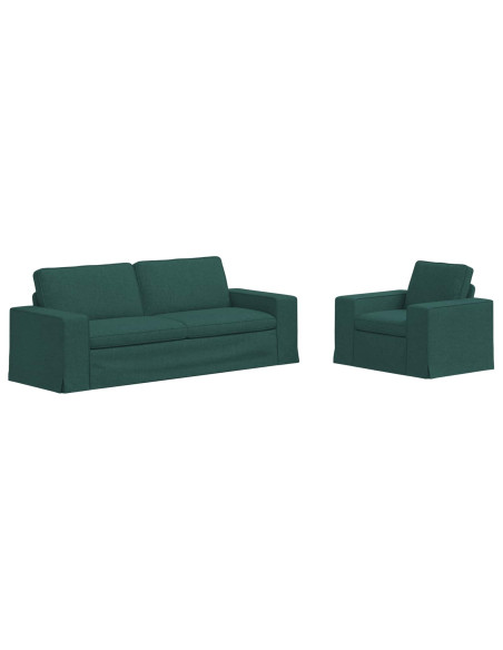 Divano 2 pcs Verde Scuro