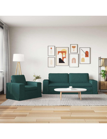 Divano 2 pcs Verde Scuro