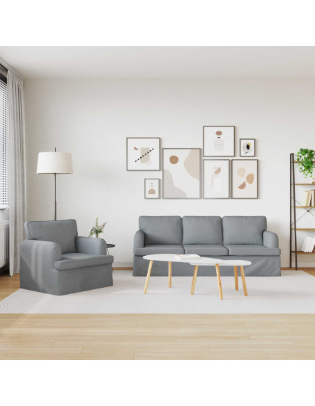 Divano 2 pcs Grigio chiaro