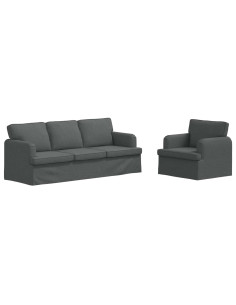 Divano 2 pcs Grigio scuro 2