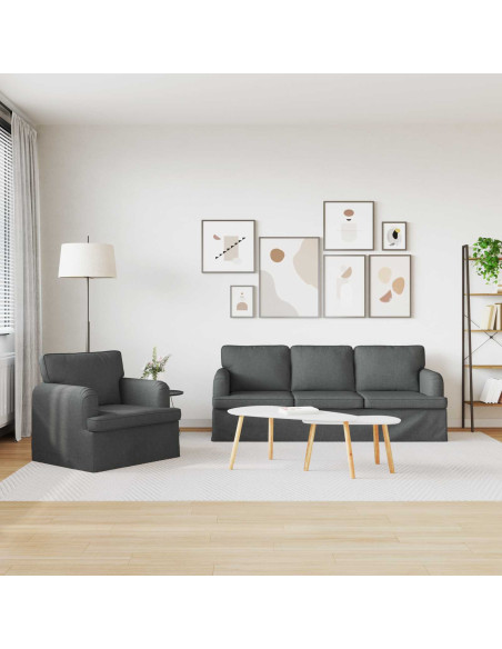Divano 2 pcs Grigio scuro