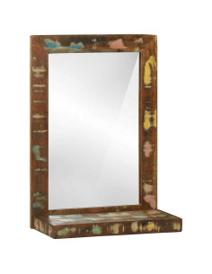 Specchio da bagno Marrone Legno Recuperato Massello