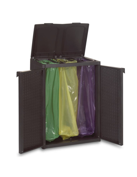 Pattumiera con 2 Ante Nera 65x45x88 cm in PP