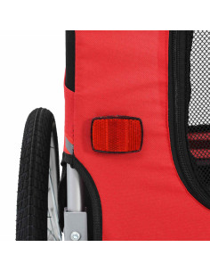 Rimorchio da Bici per Animali Domestici Rosso e Nero