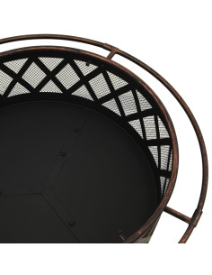 Braciere Rustico con Attizzatoio 76 cm XXL in Acciaio