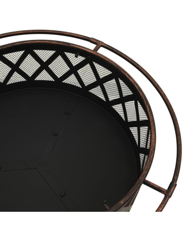 Braciere Rustico con Attizzatoio 76 cm XXL in Acciaio