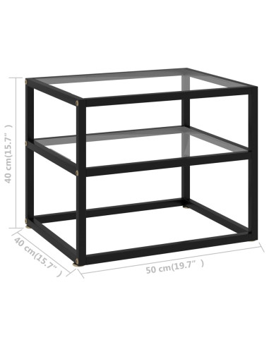 Tavolo Consolle Trasparente 50x40x40 cm in Vetro Temperato
